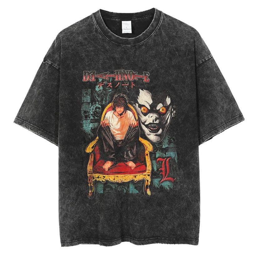 image-Cuifu Anime Print T-Shirt - Dark Retro Short Sleeve