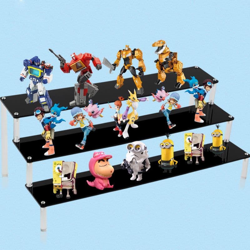 image-Acrylic Ladder Display Rack - Multi-Layer Transparent