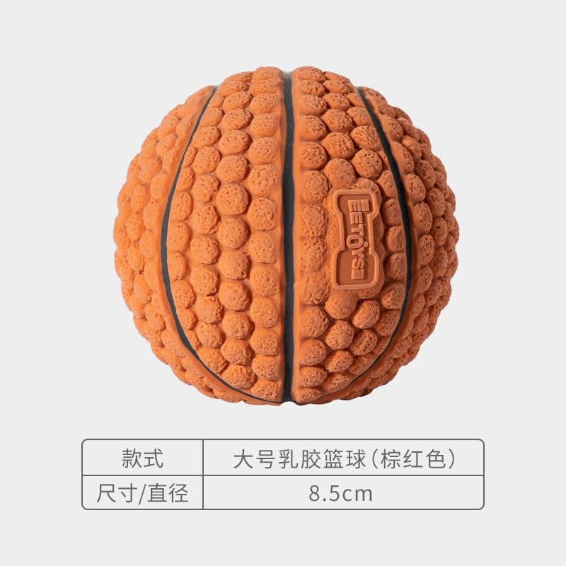 image-EETOYS Latex Rugby Tennis Dog Toy - Melon Large Sound Ball Pet