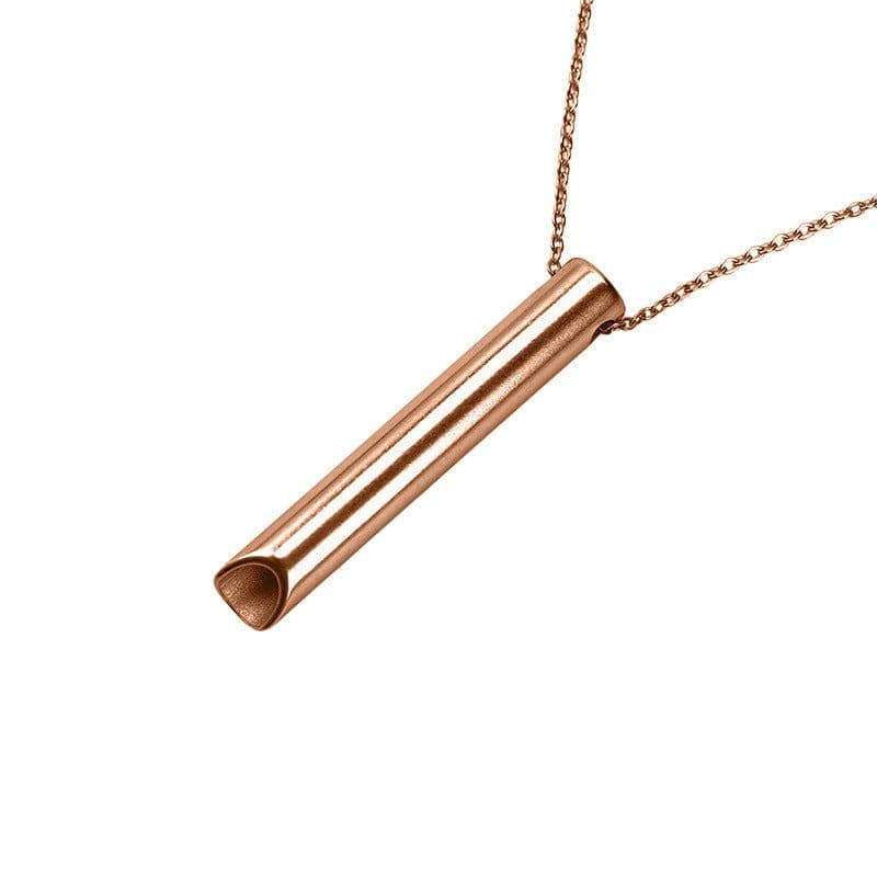 image-Stainless Steel Whistle Necklace - Meditation Breathing Pendant