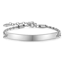 image-Trendy QUR Gold Stainless Steel Bracelet, Women's Curved Twist, Engrave Logo