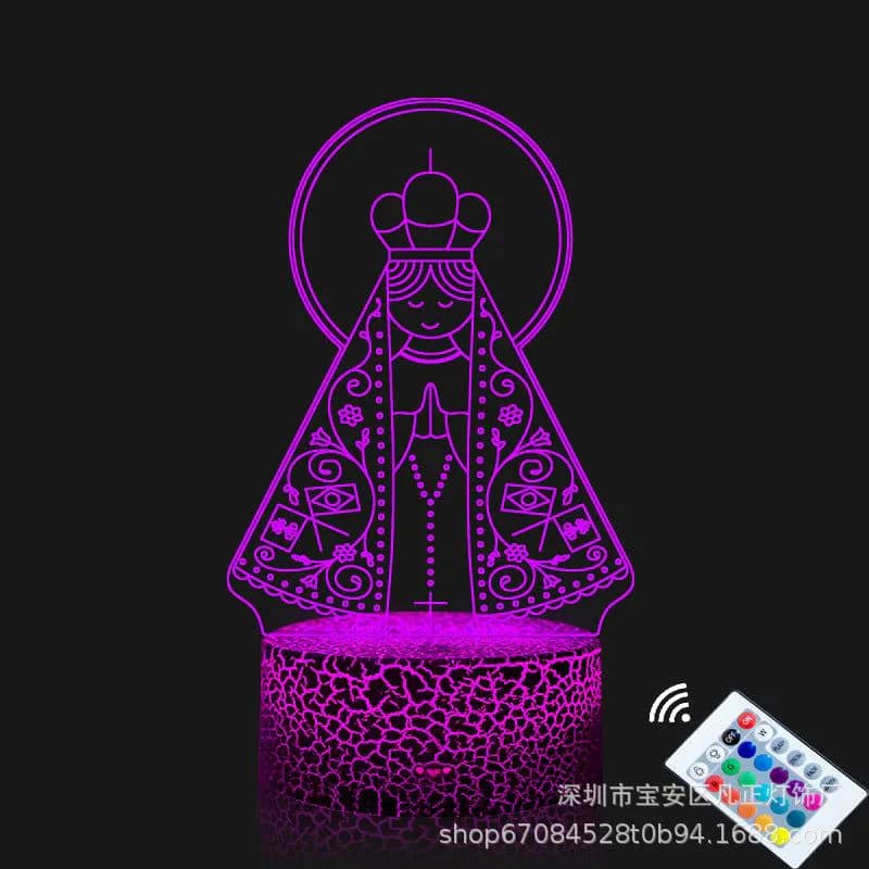 image-Cross-border our lady a pare cida3D night light Colorful bedroom creative LED gift 3D desk lamp