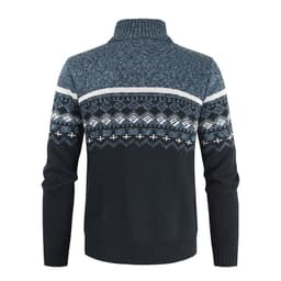 image-Dark Gray Stand Collar Cardigan With Velvet Thickened Knit Sweater Jacket 3XL