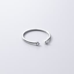 image-Ailuoqi 925 Sterling Silver Diamond Adjustable Ring R00008