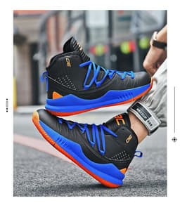 image-Youth Basketball Shoes - Gray Leather Unisex Size 36
