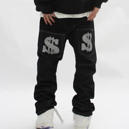 image-TIFO Loose Straight Jeans - Black XL Street Style