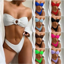 image-Women's Bikini - Hollow-out Tube Top - Multiple Colors