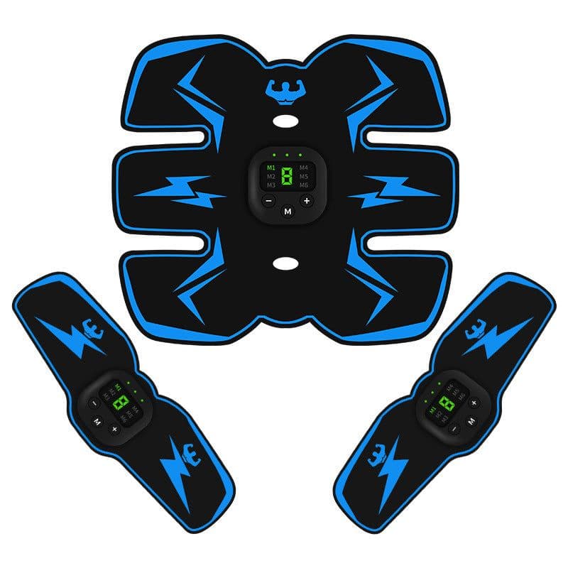 image-Anmer EMS Abdominal Muscle Trainer Belt - Blue, Foldable