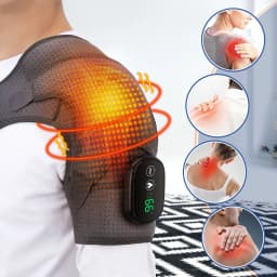 image-HailiCare D10220008 Electric Heating Shoulder Pads Pure Black