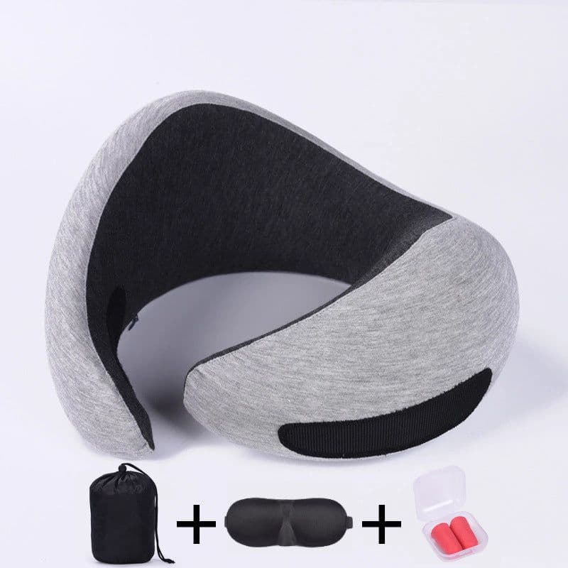 image-Business trip U-shaped airplane pillow cervical noon sleep neck pillow memory foam U-shaped pillow stowable folding pillow
