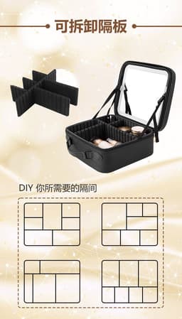 image-Cosmetic Bag with LED Mirror - Large Capacity Travel