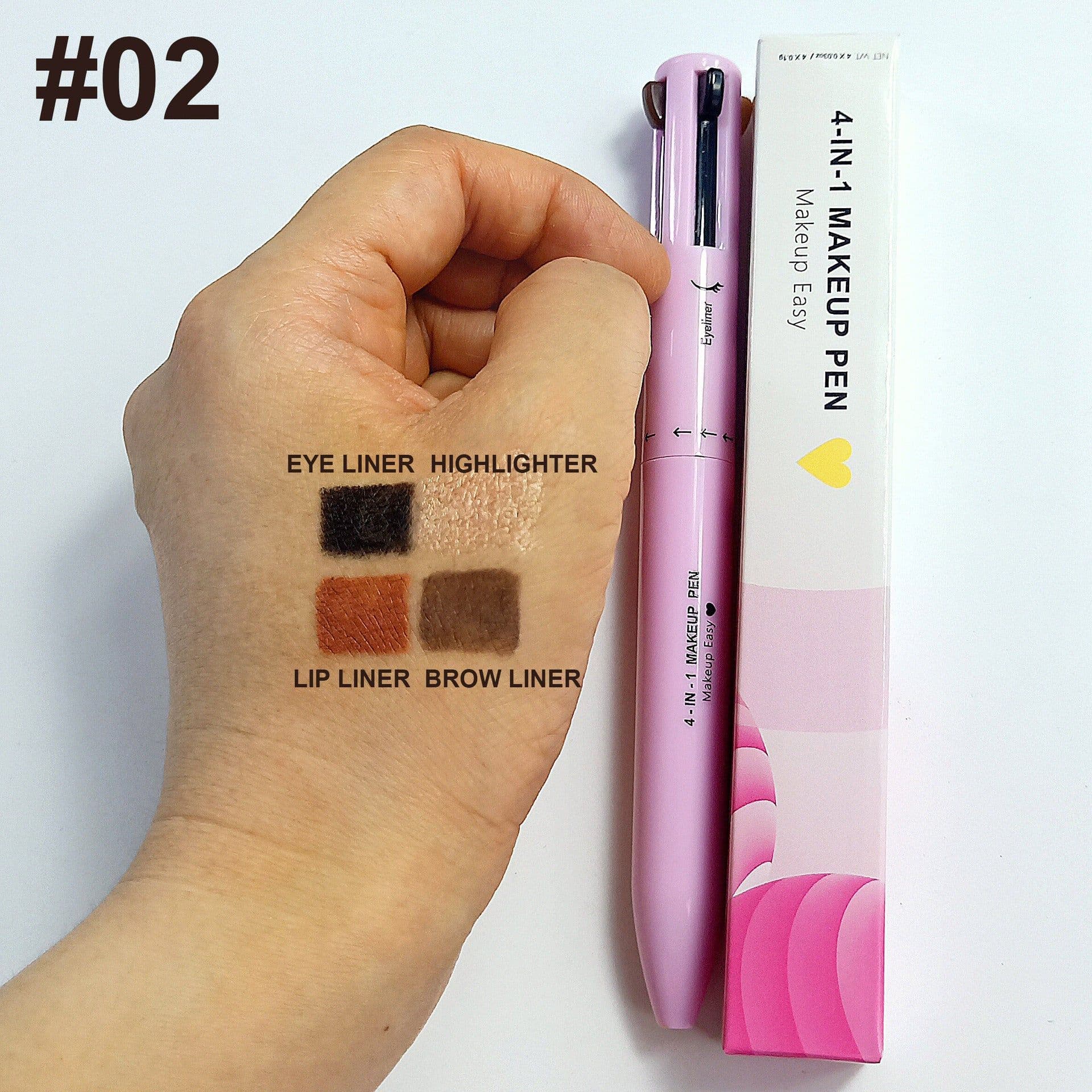 image-4 in 1 Makeup Pen - Black Eyeliner Eyebrow