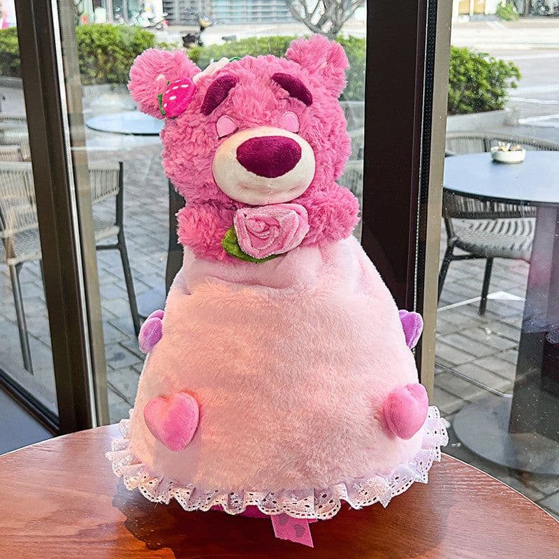 image-Strawberry Bear Plush Doll - Super Soft Short Plush