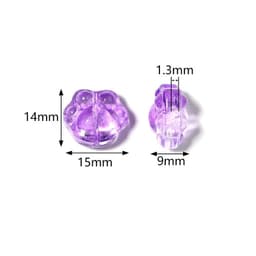 image-Glass Bear Claw Beads 20pcs - Colorful 3D Cat Claw DIY