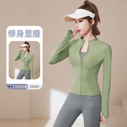 image-Women's Spring/Autumn Running Jacket, Quick-Drying Yoga Top, XXXL