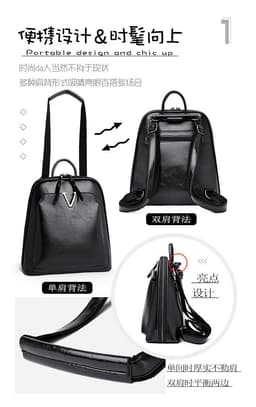 image-PU Leather Retro Backpack - Soft Three-Purpose Schoolbag - Ladies 2022