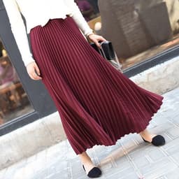 image-Lotte 2022 Ginger Yellow Midi Skirt, Large, Urban Style, Polyester Elastic Waist