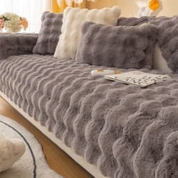 image-Sofa Cushion Cover Flannel White 75cm Modern