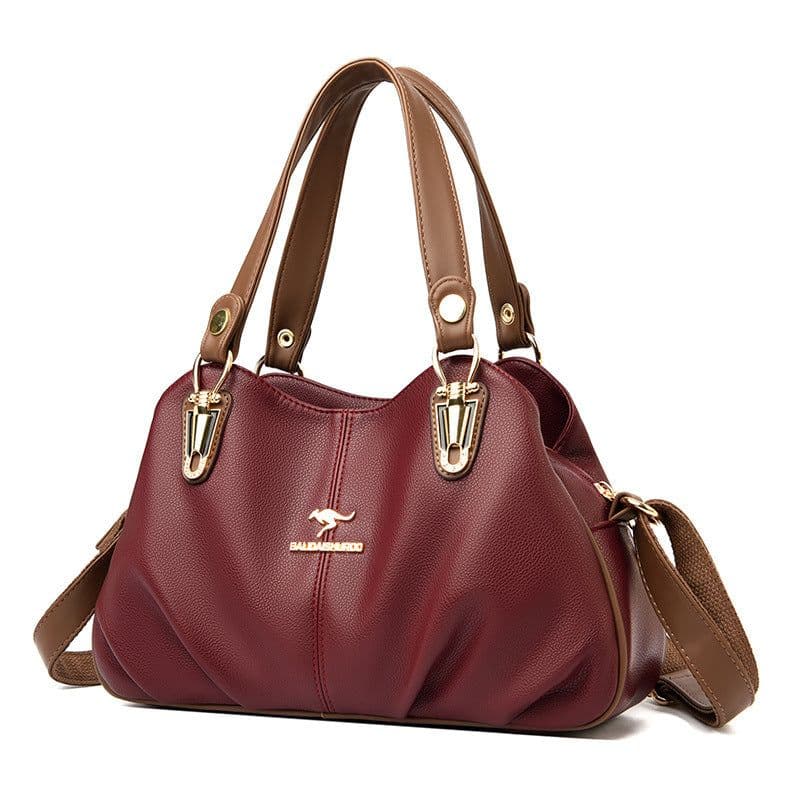 image-Cross-border women's bag 2023 new all-match middle-aged mother's bag Korean version of color contrast single shoulder Messenger bag atmospheric handbag bag