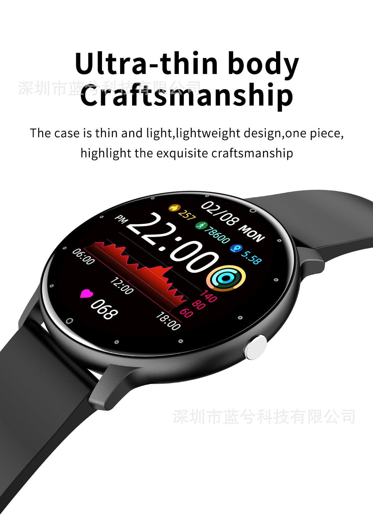 image-lormocat ZL02D Smart Watch - Yellow Heart Rate Blood Oxygen Monitor 1.28" IPS Screen