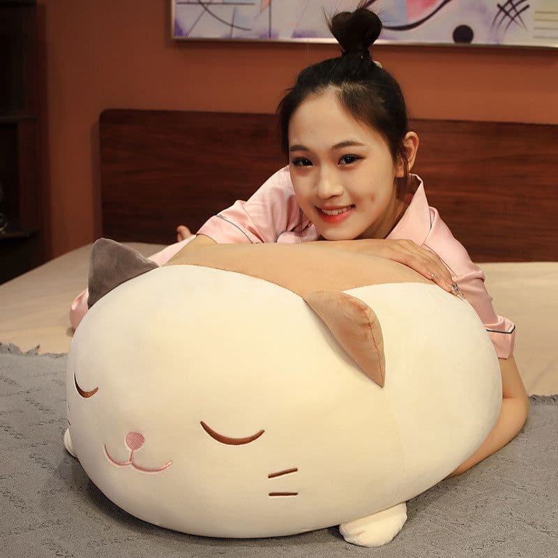 image-Japanese Lazy Cat Plush Toy - 70cm Cute Doll Pillow Gift for Adults