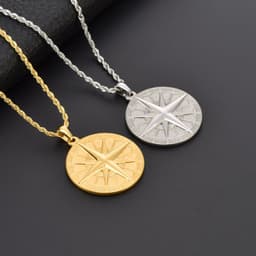 image-European and American Jewelry Wholesale Vietnam Shajin Mandala Four-pointed Star Pendant Mandala Men and Women Couples Mantra Necklace