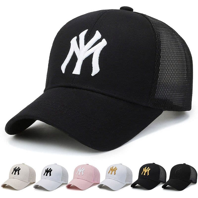 image-Men's Mesh Baseball Cap - Beige Breathable Summer Sun Hat
