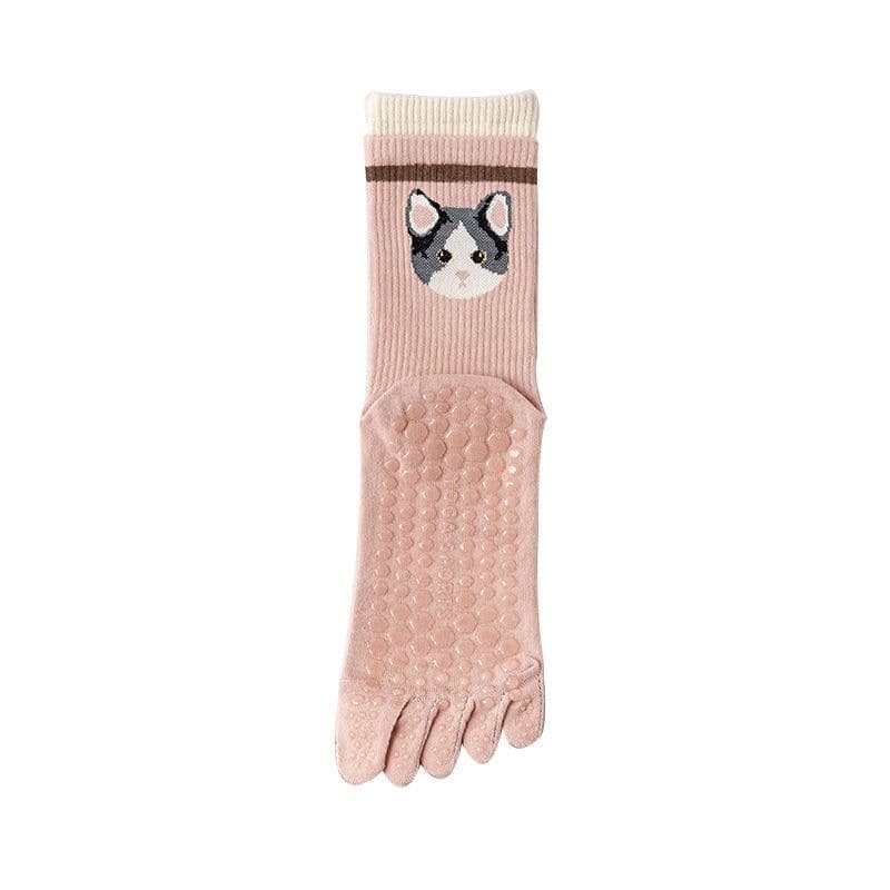 image-Yoga Socks Women's Non-Slip Five-Toe Cotton