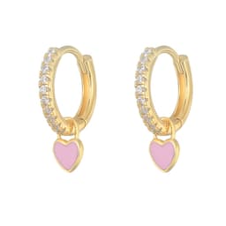 image-S925 Heart-Shaped Earrings - Platinum-White Oil Drop