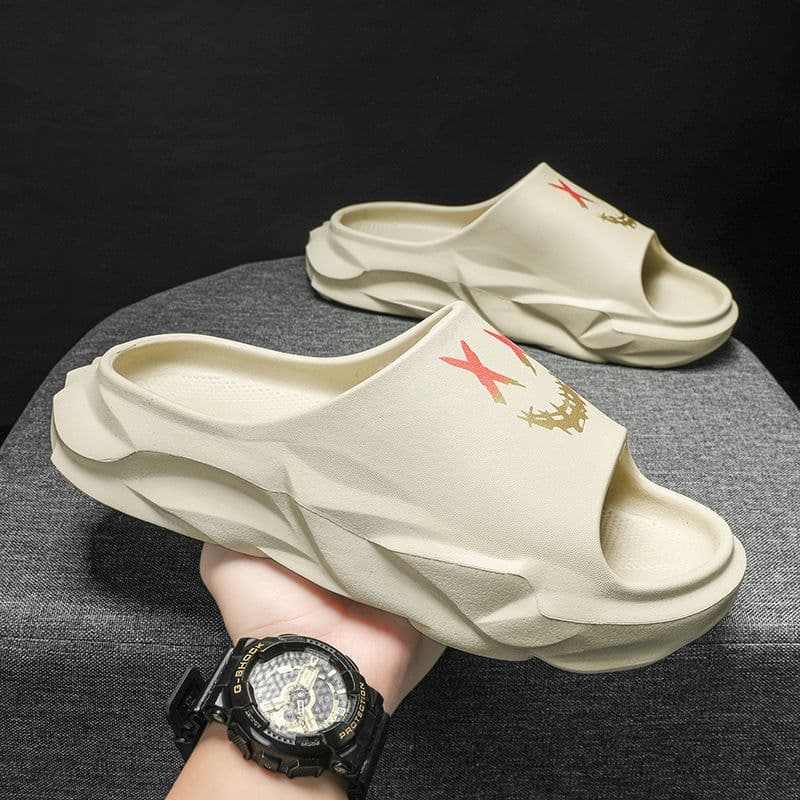image-Men's Khaki EVA Flip Flops - Beach Sandals 44-45