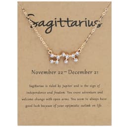 image-Yulu 12-Constellation Diamond Necklace Alloy Clavicle Chain - Brown