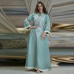 image-AB184 Embroidered Muslim Abaya Dress - Dubai