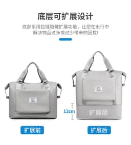 image-Dual-purpose backpack large-capacity short-distance travel bag expandable folding bag business trip luggage bag female fitness waiting bag