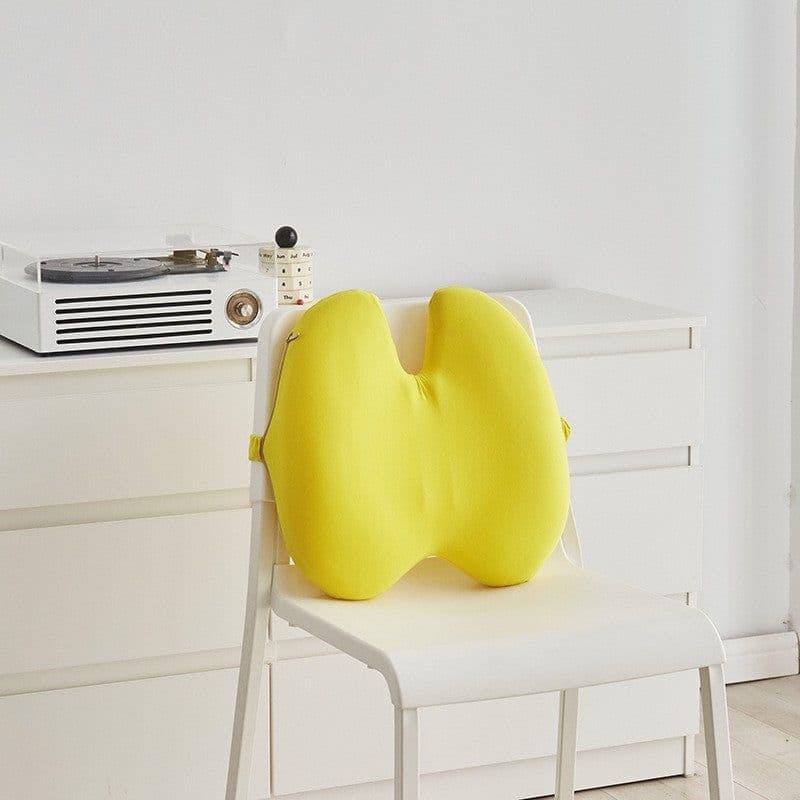 image-Office Chair Lumbar Cushion - Blue Memory Foam Backrest Pillow for Pregnant Women