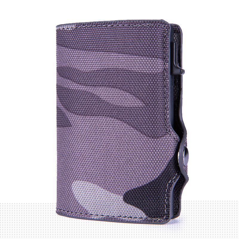 image-Camouflage Green RFID Card Holder - PU Leather