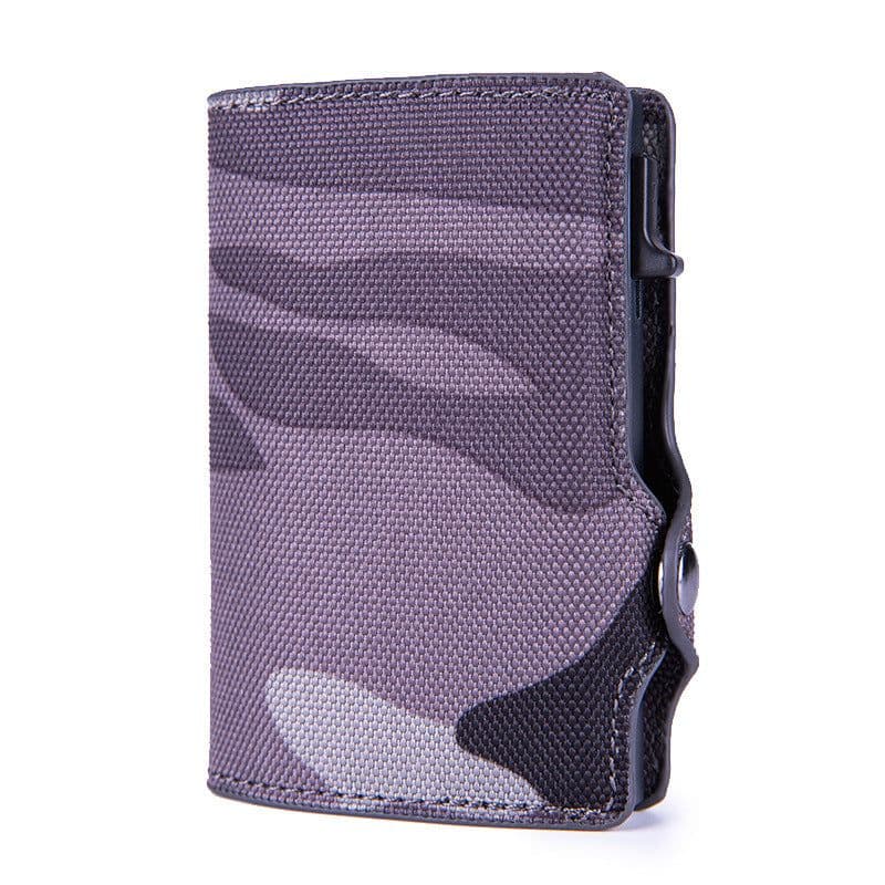 image-Camouflage Green RFID Card Holder - PU Leather