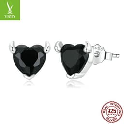 image-Silver 925 Zircon Earrings & Necklace Set - Clavicle Chain, Women's Jewelry