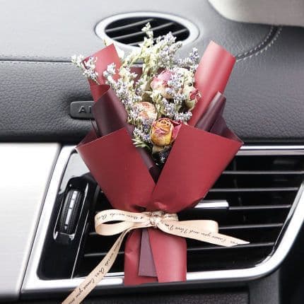 image-Aromatherapy Clip Bouquet - Beige Hydrangea Car Fragrance Decor
