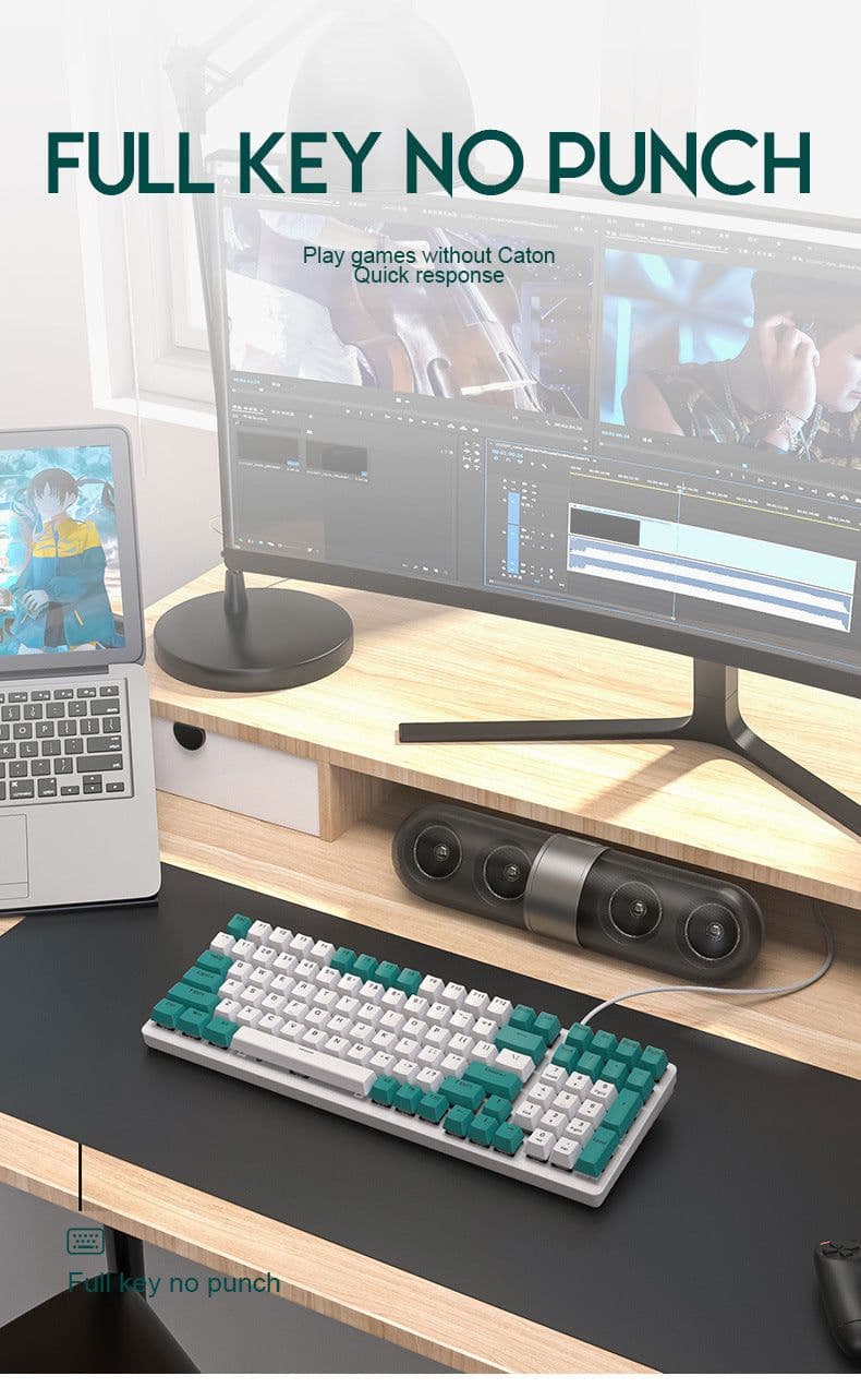 image-Free Wolf K3 Mechanical Gaming Keyboard 100 Keys