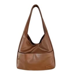 image-Women's PU Bucket Bag - Off White Tote Shoulder Bag