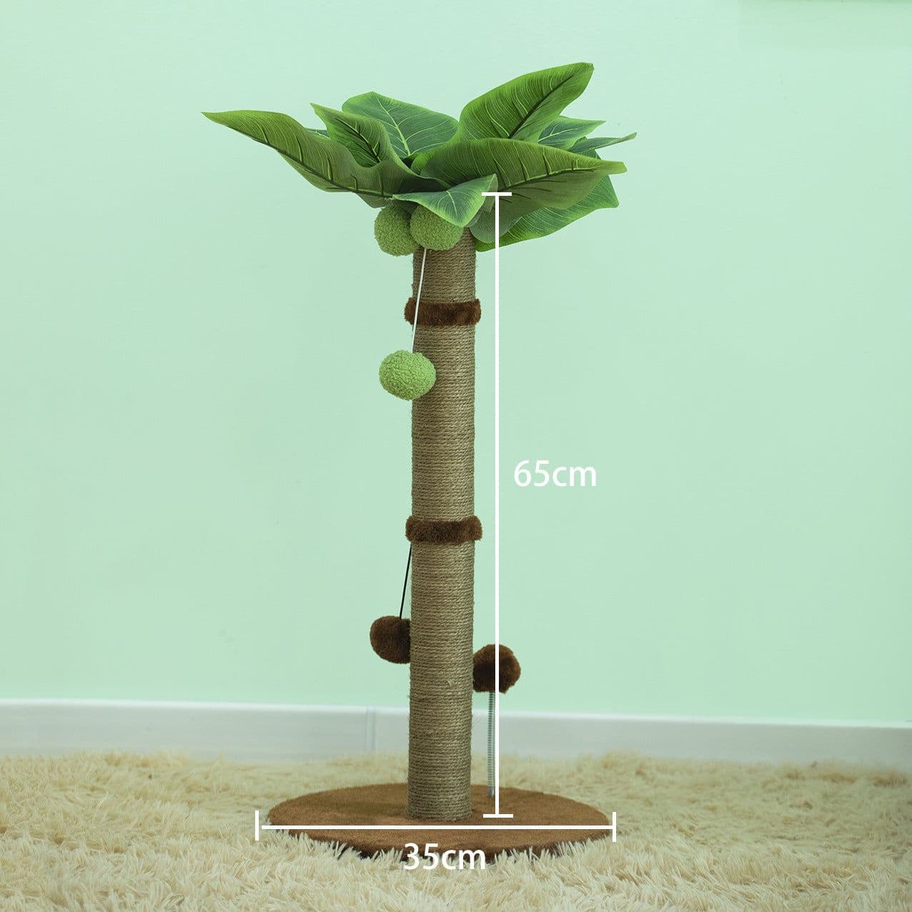 image-Cat Climbing Frame Sisal Scratching Toy Coconut Tree Climber - Claw Grinder