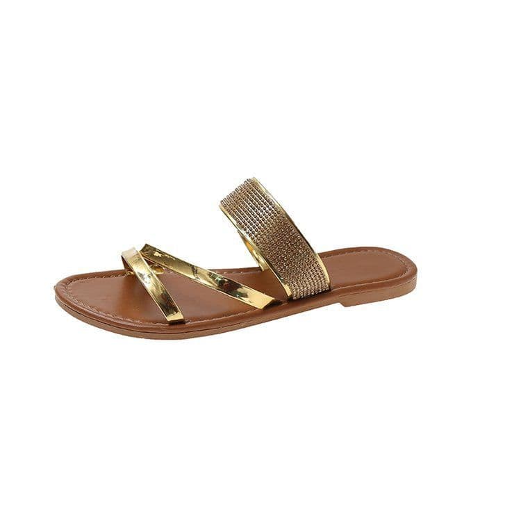image-Chocolate Women's Slippers - Gold Casual Size 43