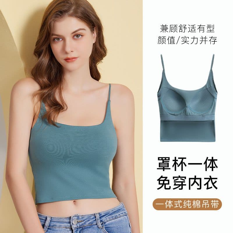 image-Cotton Bra Top - White M Wireless Full Cup