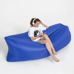image-Inflatable Red Beach Sofa Air Bed Single Deck Portable Camping Chair (57 characters)
