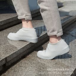 image-Rain shoe cover thickened washable rainy day waterproof rainproof anti-slip wear-resistant bottom outdoor men and women adult children silicone shoe cover