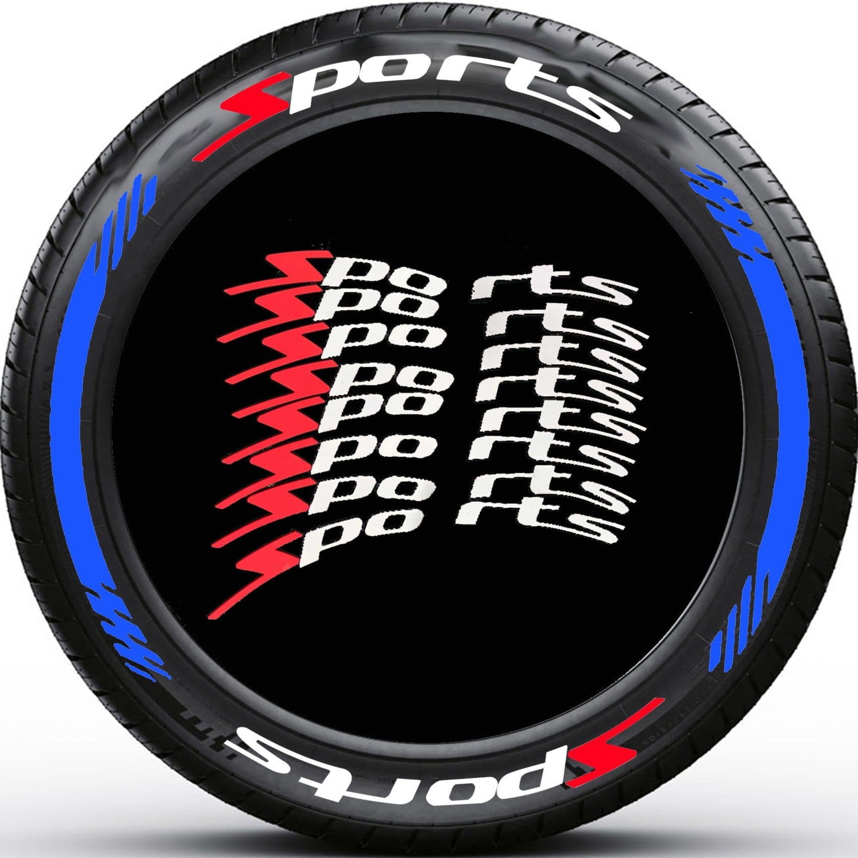 image-SPORTS Tire Letter Stickers - PVC 8 Sets DIY Decoration