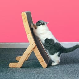 image-Cat Scratching Board - Corrugated Cardboard Wood Bed Toy