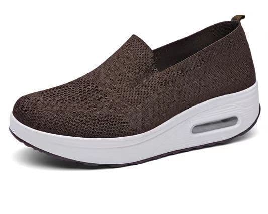 image-Women's Slip-On Woven Loafers White Flat Heel