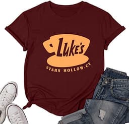 image-Luke's Stars Hollow T-Shirt - Claret XL Cotton