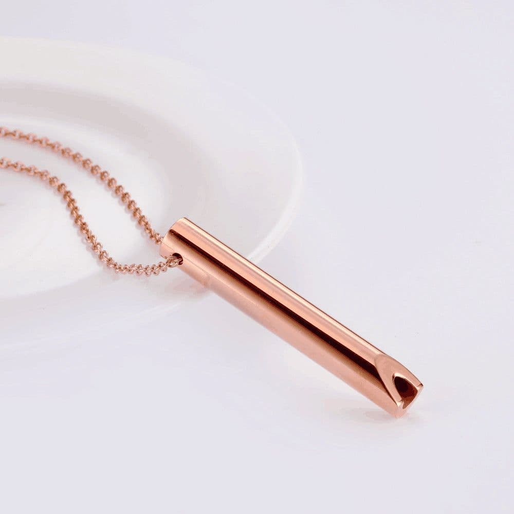 image-Rose Gold Stainless Steel Meditation Necklace